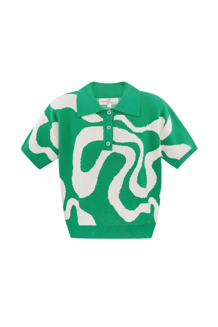 Top organic stripes print