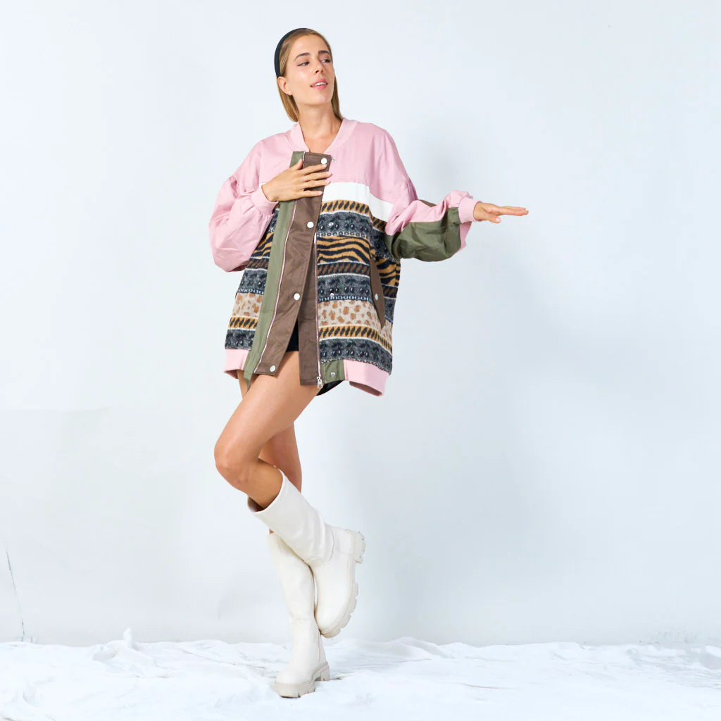 Patterned oversized jacket