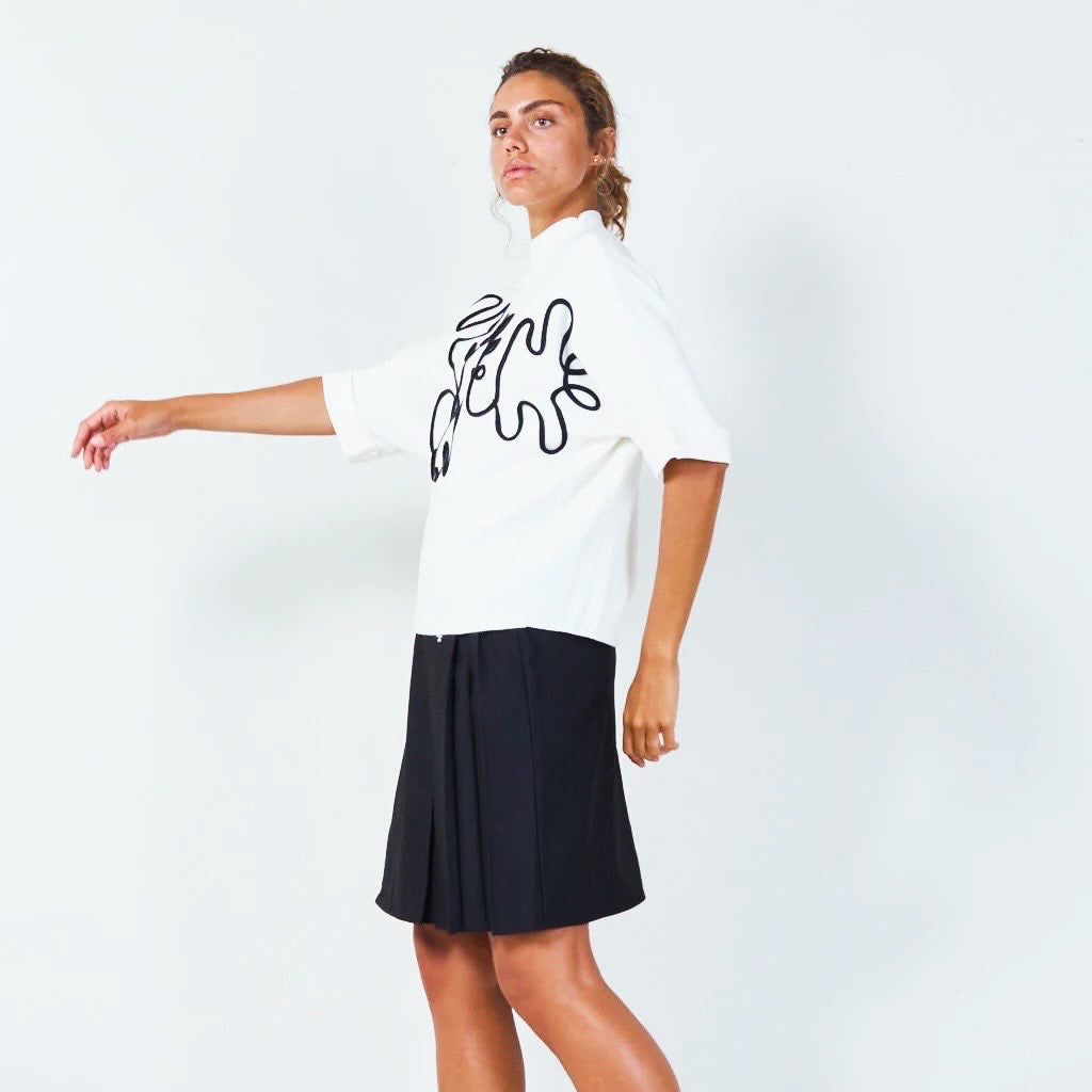 Abstract pattern oversized sweater