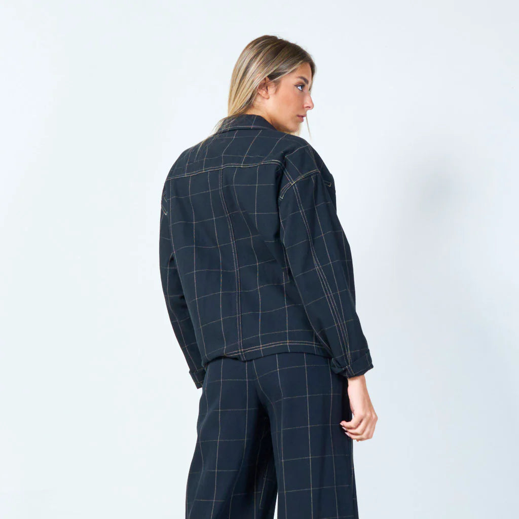 Oversized blazer with contrast stitching