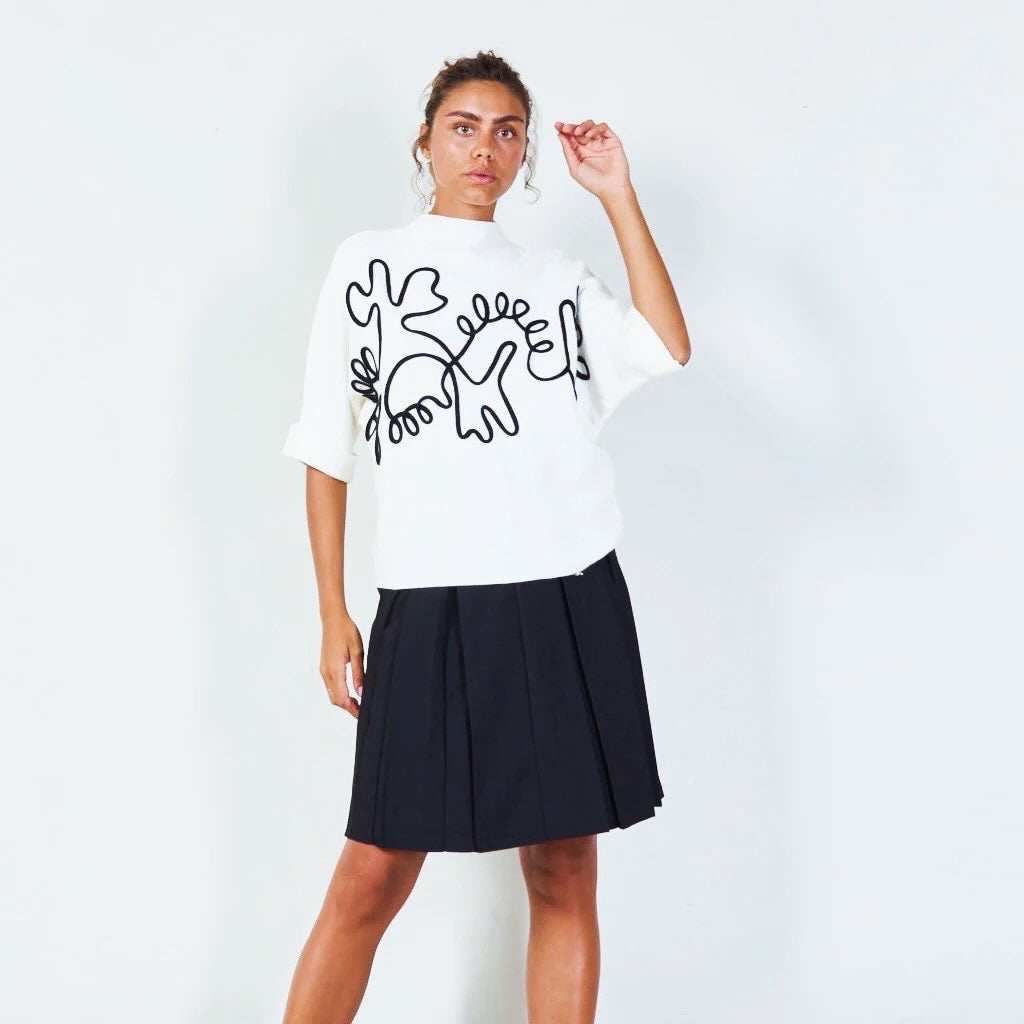 Abstract pattern oversized sweater