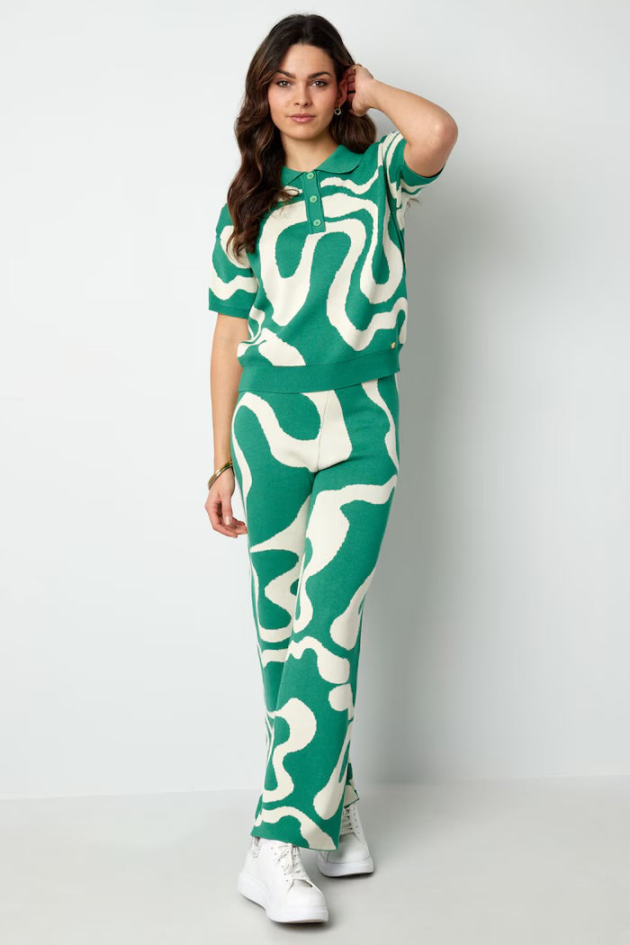 Trousers organic stripes print