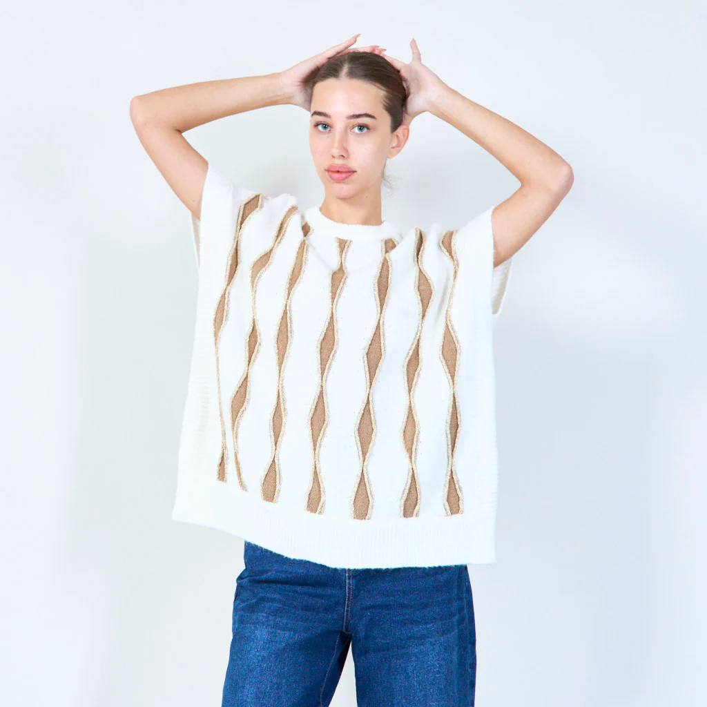 Stylish knit sweater with textured patterns