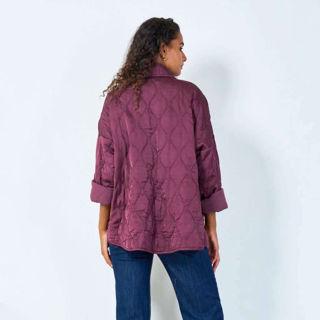 Quilted open-front jacket