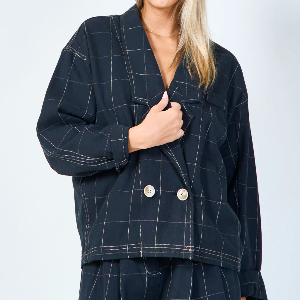 Oversized blazer with contrast stitching